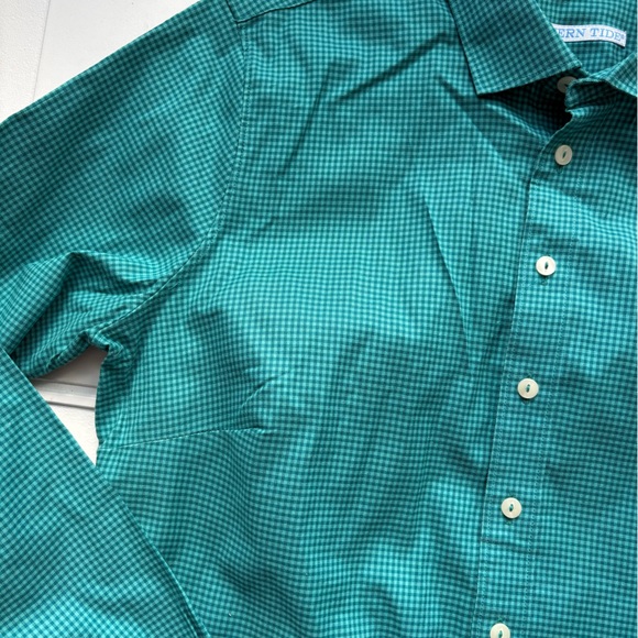Southern Tide Women’s Green Gingham Button Down Shirt Size 6 - Picture 2 of 8